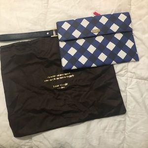 Kate spade plaid clutch purse